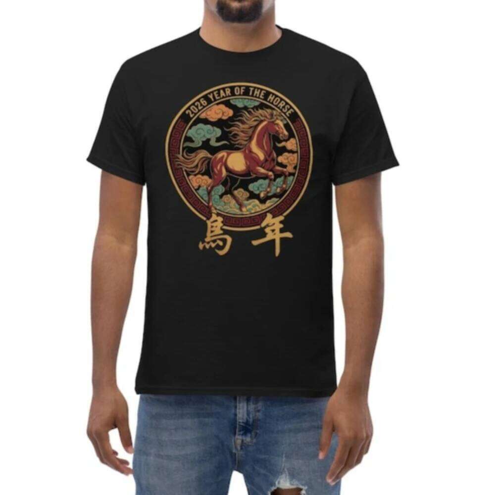 2026 of The Horse T-Shirt Chinese Zodiac Tee Lunar New Year Unisex Tops Creative Design Men Women Fashion Holiday Tshirt C260131