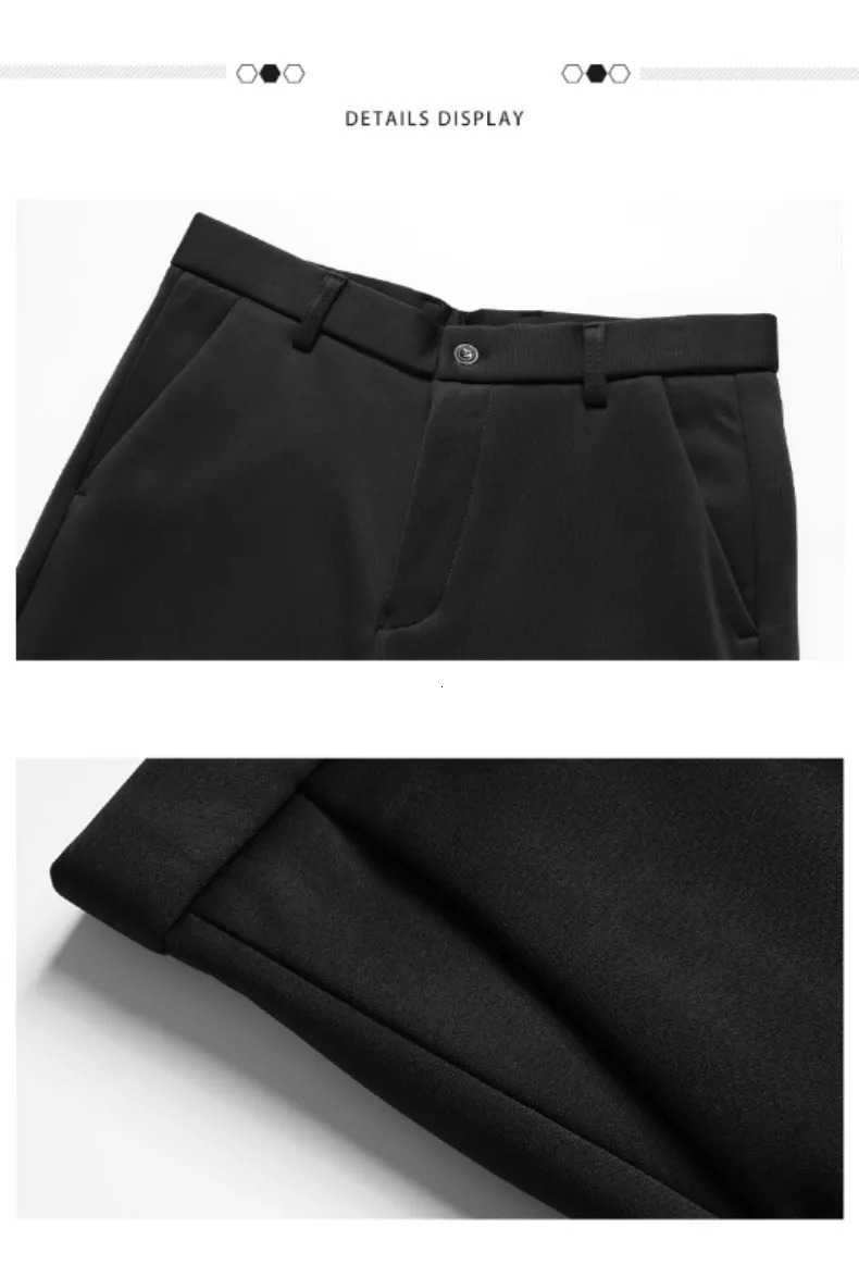 Mid Age Mens Pants Winter Thermal Dress Trousers Thick Warm Business Casual Office Wear Elastic Waistband Plus Size 260120