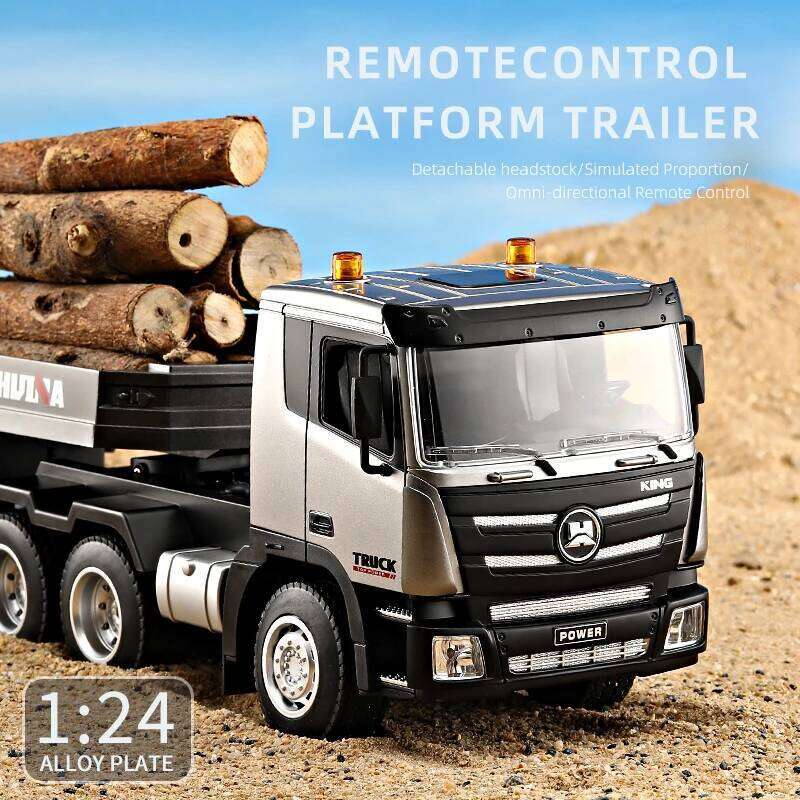 HUINA 1318 RC Platform 1/24 9CH Remote Trailer Truck 2.4G Radio Control Flatbed Tractor Toys for Kids Y260131