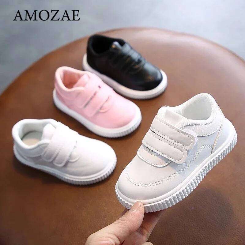 Baby Children's Leather White For Girls Kids Sneakers Boys Sport Flexible Sole Trainers School Running Shoes Y260128