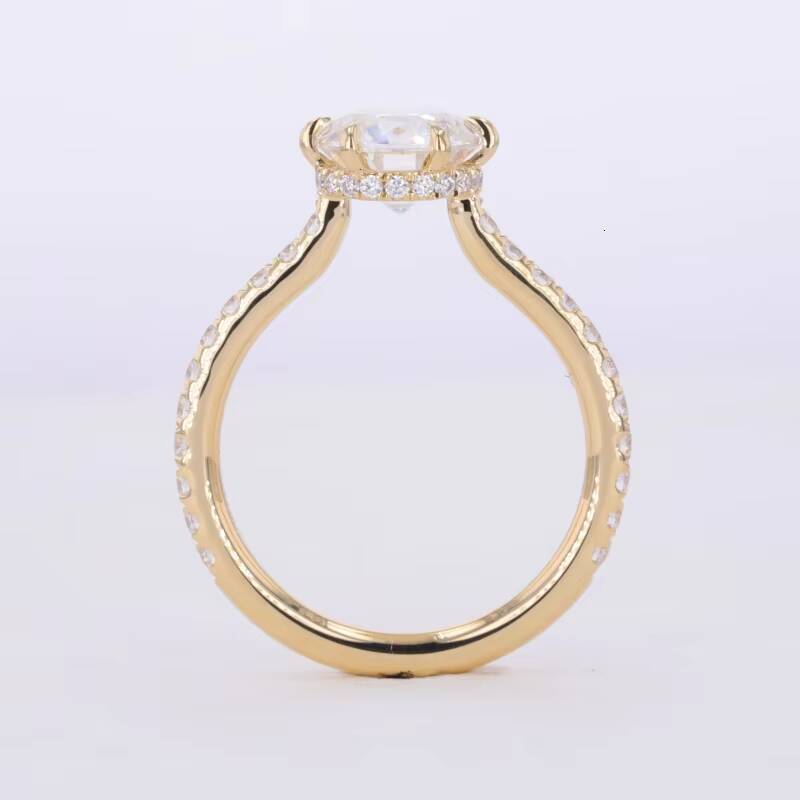 STARSGEM Mossanite Jewelry 14k Solid Gold Eternity Band Engagement Wedding Rings Set