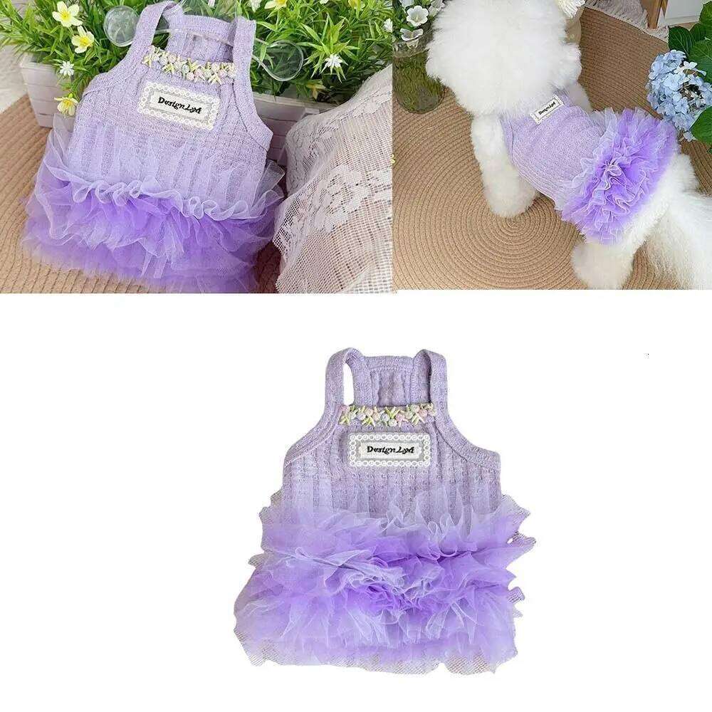 Fashion Lace Summer Thin Design Breathable Dog Princess Dress Mesh Lightweight Pet Costumes Puppy Apparel H260130