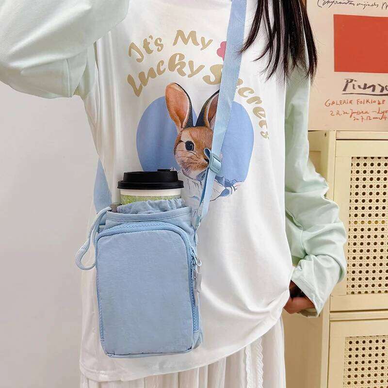 Korean style high-value mobile phone for women, casual and simple water bottle, umbrella, portable commuting crossbody bag