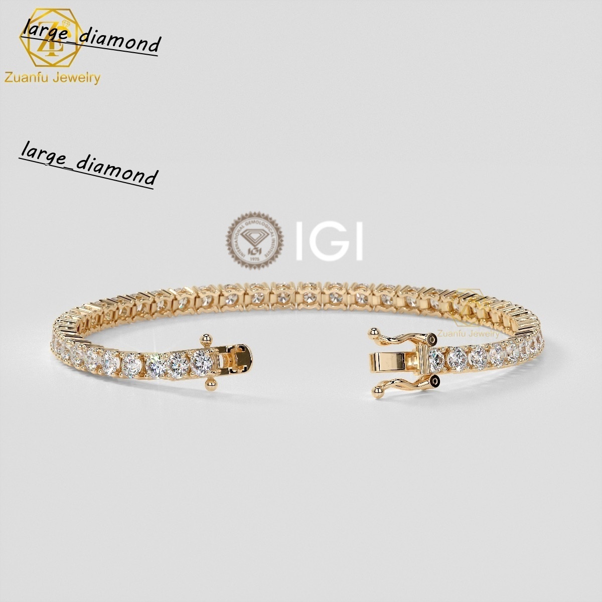 Fine Bracelets Bangles 2mm 3mm 4mm 10K Solid Gold Lab Grown Diamond Tennis Bracelet Necklace Tennis Chain with GRC Certificate