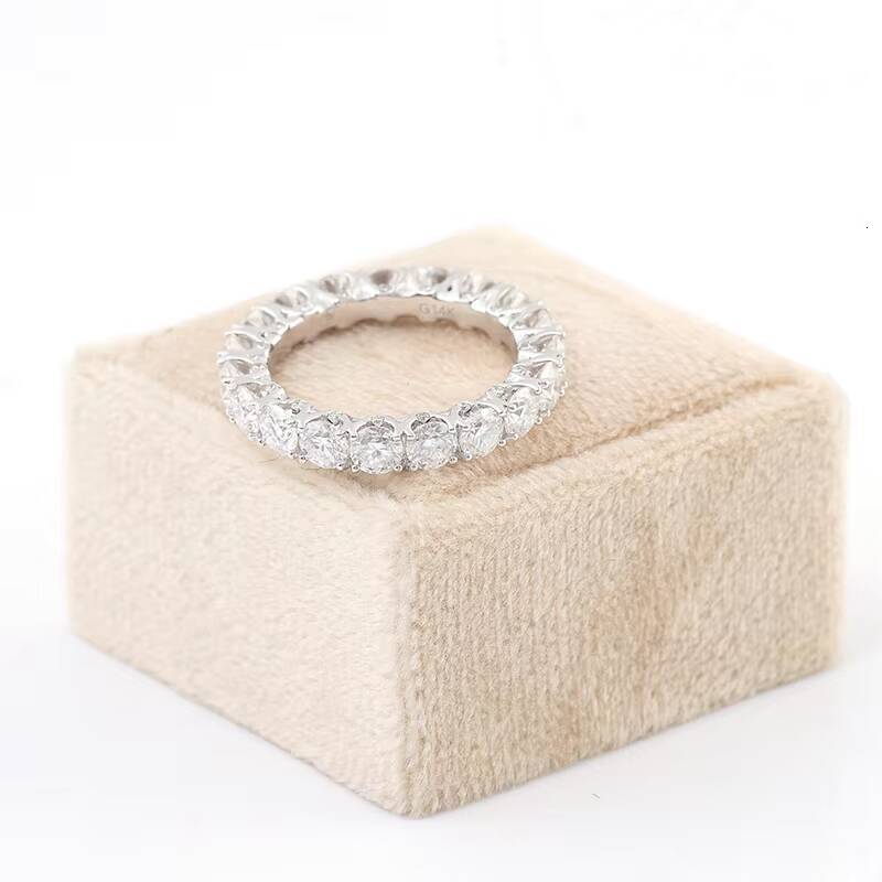 Silver d Vvs Moissanite Ring Fine Jewelry Rings Jewelry Women Hot Sale Customized Full Moissanite Ring