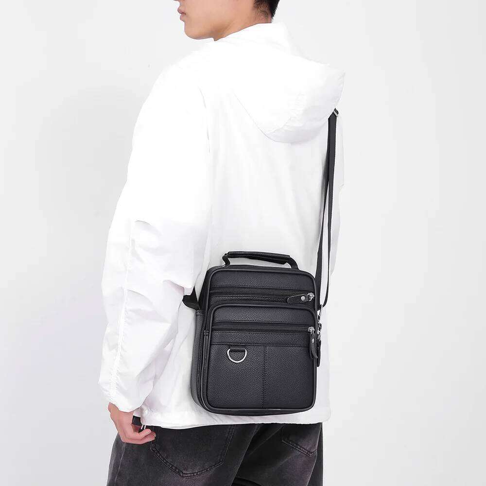 2025 Genuine leather cowhide business Men's single-shoulder crossbody for men casual daily large capacity message bag XJ260131