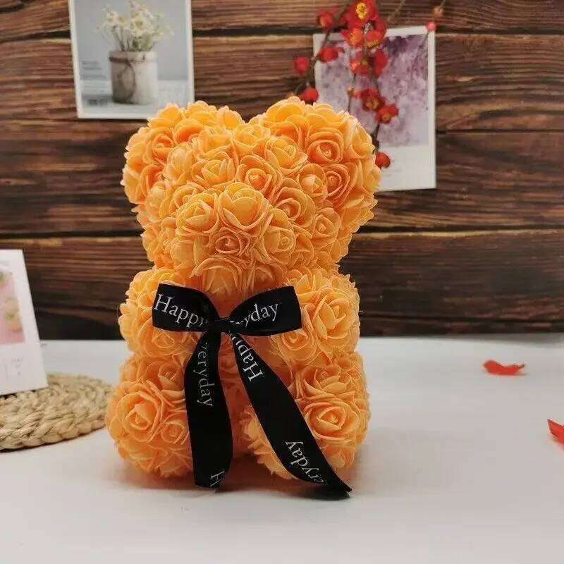1pc Artificial Rose Bear Flower a Gift for Women Christmas Valentine's Day Birthday Anniversary Y260131