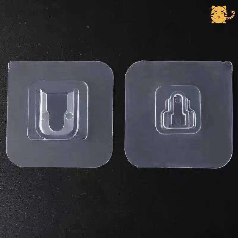 Transparent No-Drill 6*6 Acrylic Snap No-Trace Strong Adhesive Bathroom Living Room Wall-Mounted Door Back Clothes Self-Adhesive Coat Hook S260131