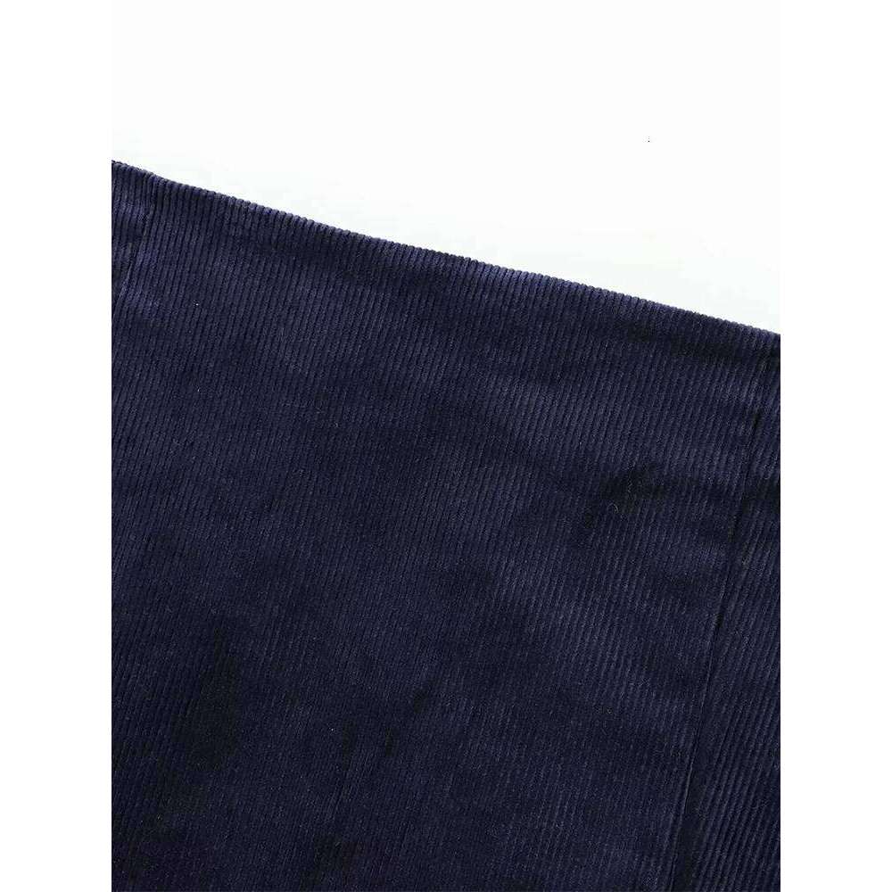 New Fall Women's Clothing European and American Style French Design Fashionable Versatile Corduroy Top Mini Skirt Set XJ260131
