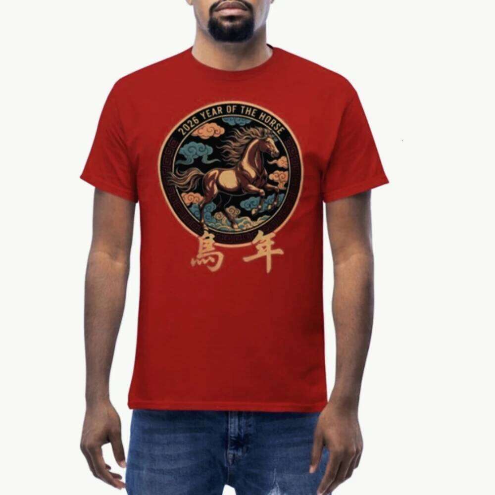 2026 of The Horse T-Shirt Chinese Zodiac Tee Lunar New Year Unisex Tops Creative Design Men Women Fashion Holiday Tshirt C260131