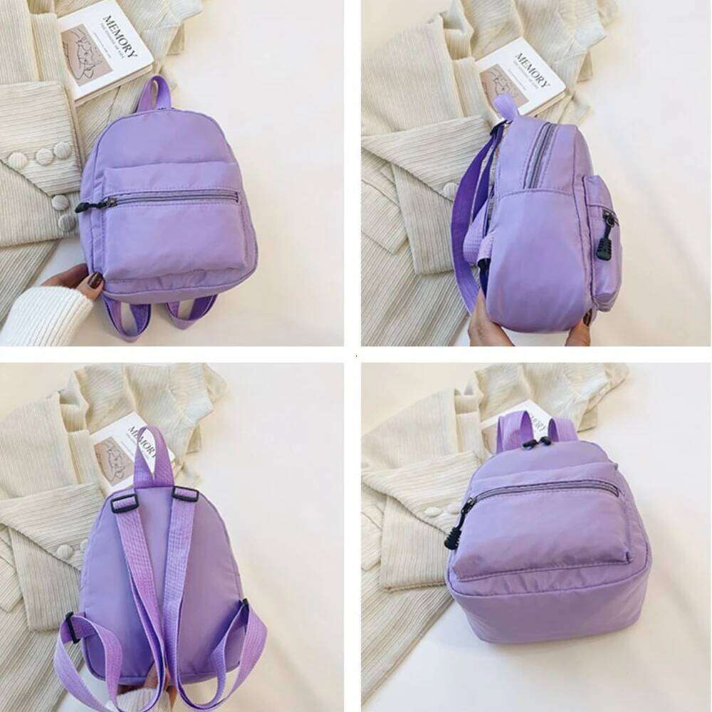 Nylon Preppy Mini School Bags for Girls Cute Small Travel Women Backpack Waterproof Solid Casual Knapsack Rucksack New
