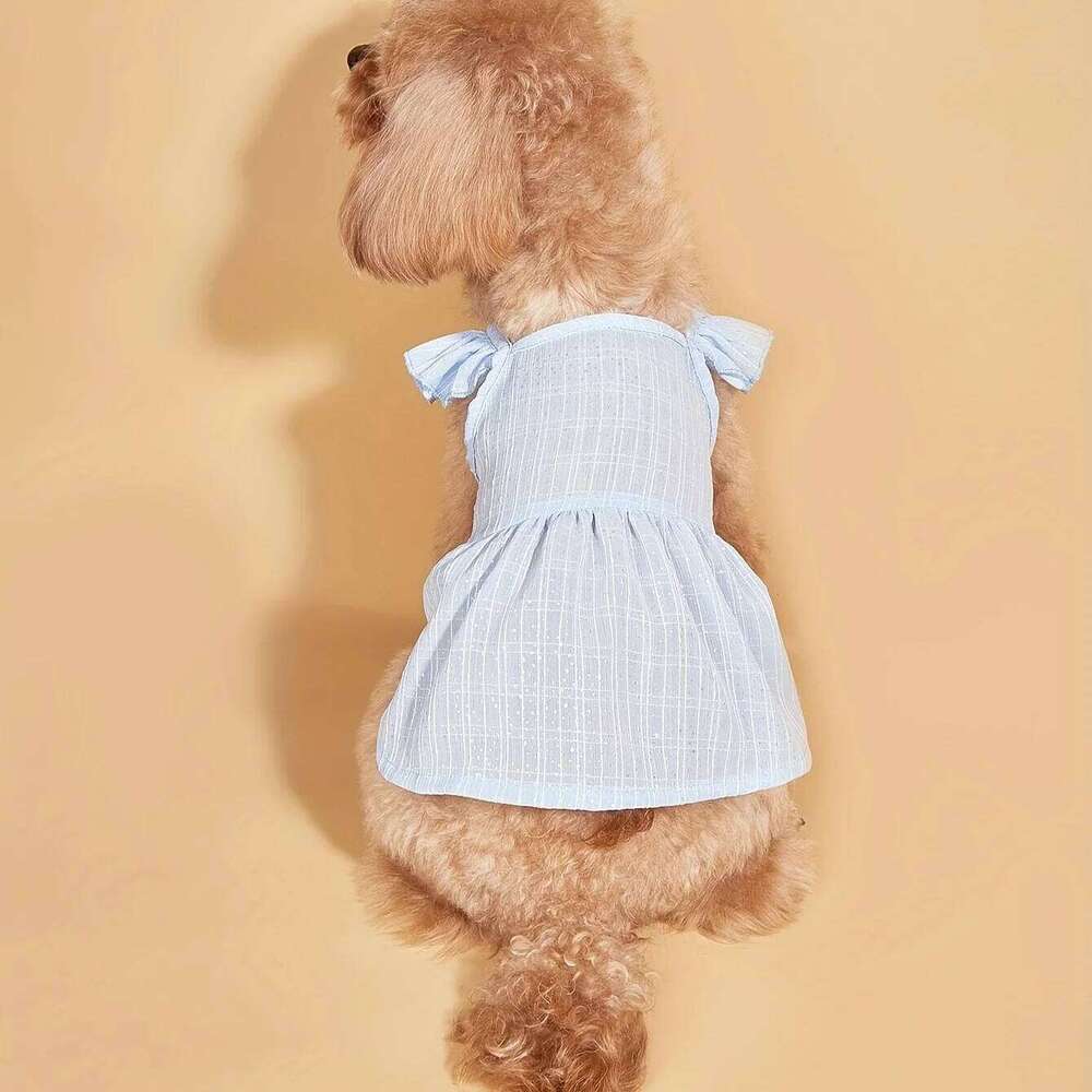 Dog Ruffle Sleeve Breathable Kitten Princess Cat Dress for Small Medium Dogs Puppy H260129