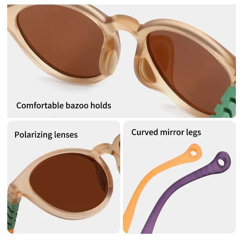 New Fashion Round Children Polarized Kids Sunglasses Boy Girl Stylish Baby Student Eyeglasses Party Eyewear UV400 H260130