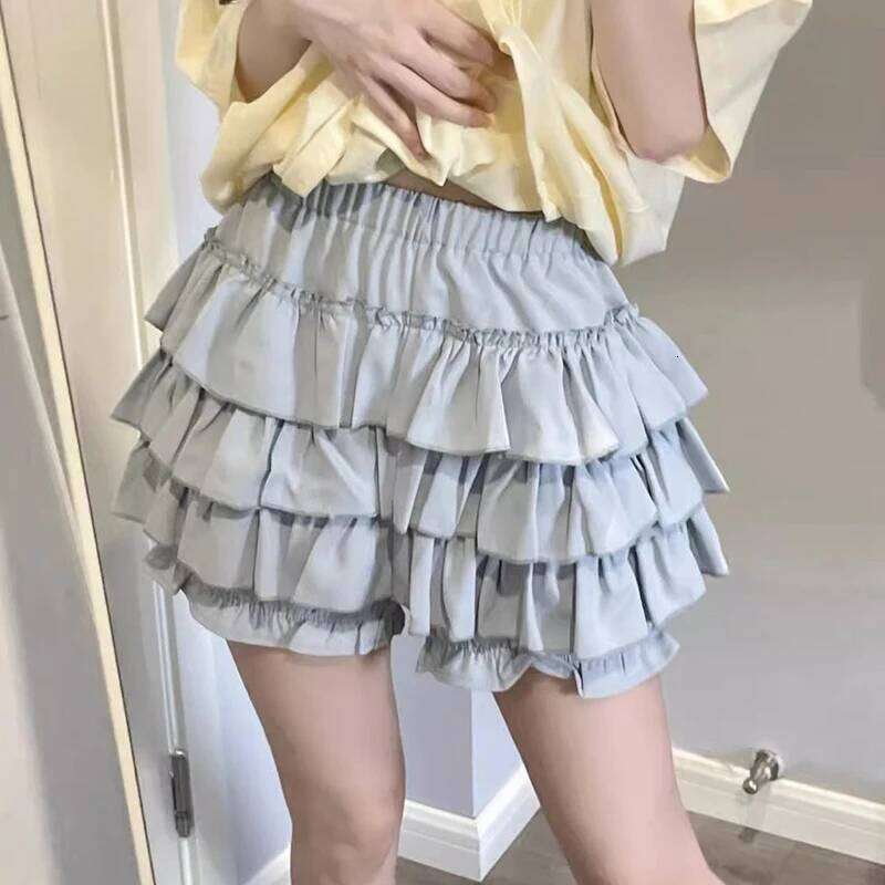 Gidyq High Waist Women Mini Summer Korean Fashion Ruffle Ball Gowns Skirts Casual Female All Match Cute A Lien Skirt New XJ260131