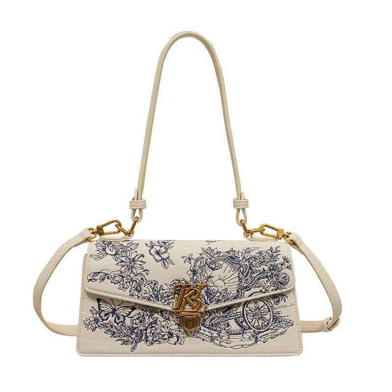 Women's handbag, underarm women's 2024 new summer high-end designer bag, embroidered single shoulder crossbody bag