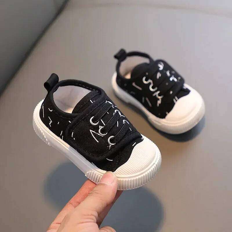 1-6 Years Old Children Canvas Spring Autumn Casual Low Cut Board Shoes Breathable Cotton Lining Anti-slip Wear Resistant Y260128