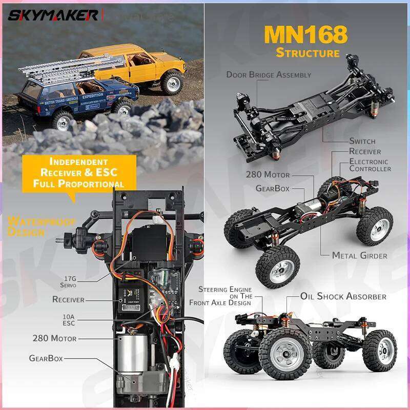 MN Model Car Mn168 1/12 Full Scale RTR 2.4G 4WD 280 Motor Proportional Off-Road Remote Control RC Truck Kids Toys Metal Parts Y260131