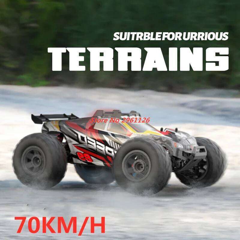 2.4G 4WD Large 1:10 Drift 70KM/H Speed Alloy Material High Lighted LED Rubber Tires RC Racing Car Toy Gifts Y260131