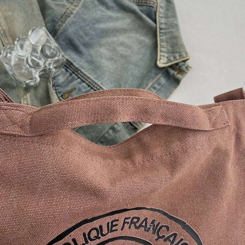 Canvas large capacity crossbody zipper handbag, tote underarm shoulder bag, women's commuting bag