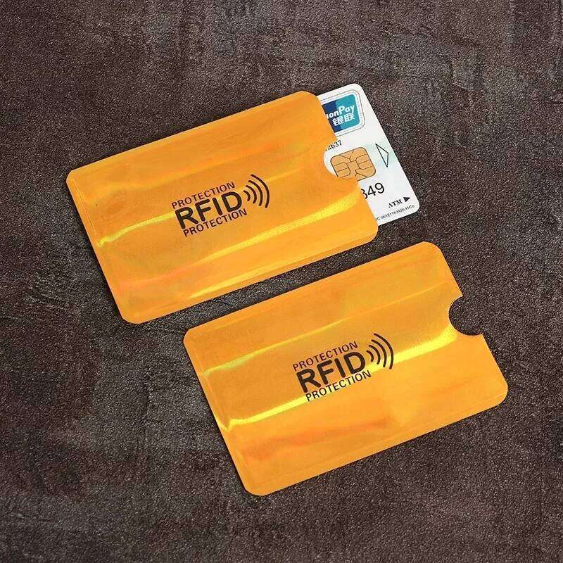 1PC Anti-Scan Sleeve Credit NFC RFID Protector Anti-magnetic Aluminum Foil Portable Bank Cards Holder Card Case Purse