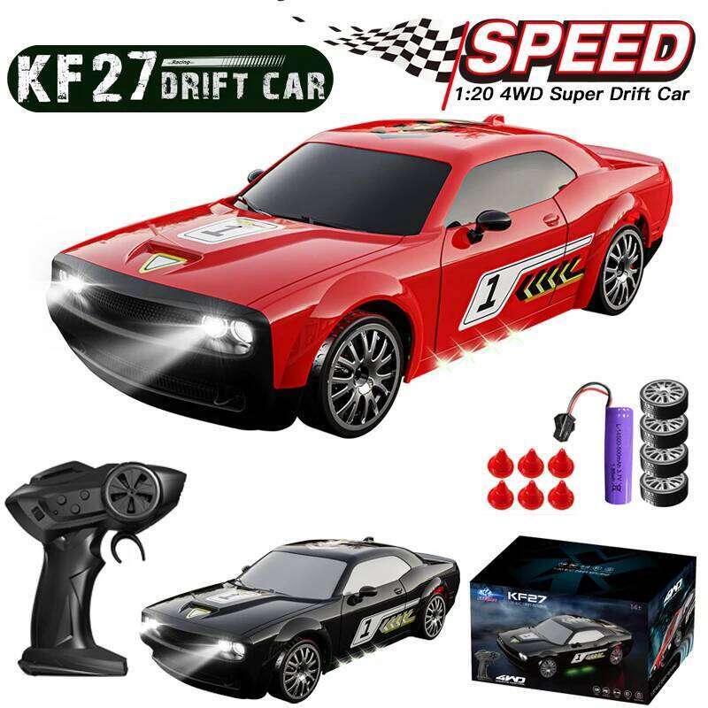 KF27 1/20 High Speed RC 2.4G 4WD Remote Control Drift Vehicle Racing Car with LED Lights for Boys Competition Toy Gift Y260131