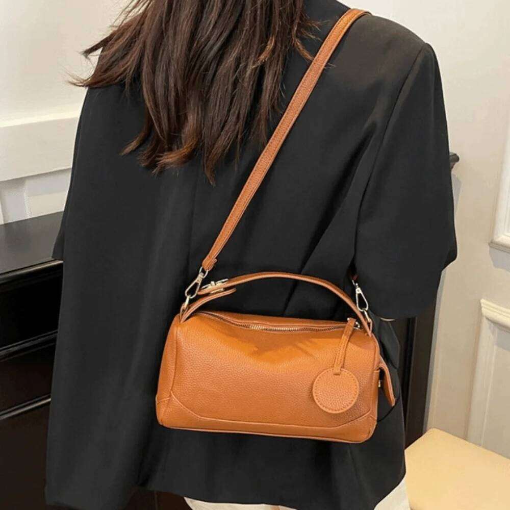 Vintage Single Shoulder Light Luxury PU Leather Tote Pillow Bag Adjustable Strap Large Capacity Shopping Bags XJ260131