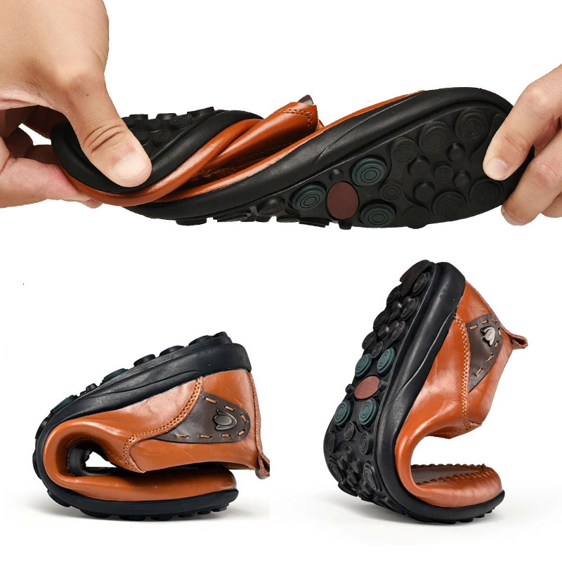 Handmade Shoes Genuine Leather Casual Shoes For Men Flat Platform Walking Shoes Outdoor Footwear Loafers Breathable Sneakers 260126