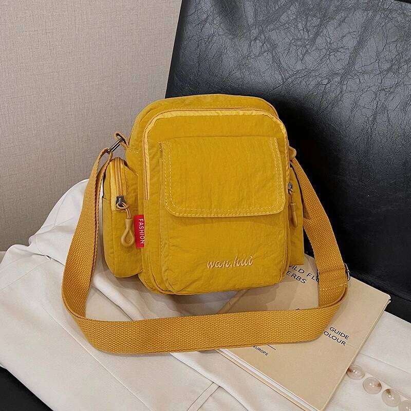 Multi-pocket shoulder - fashionable women, casual messenger bag men, lightweight for sports and outdoor u