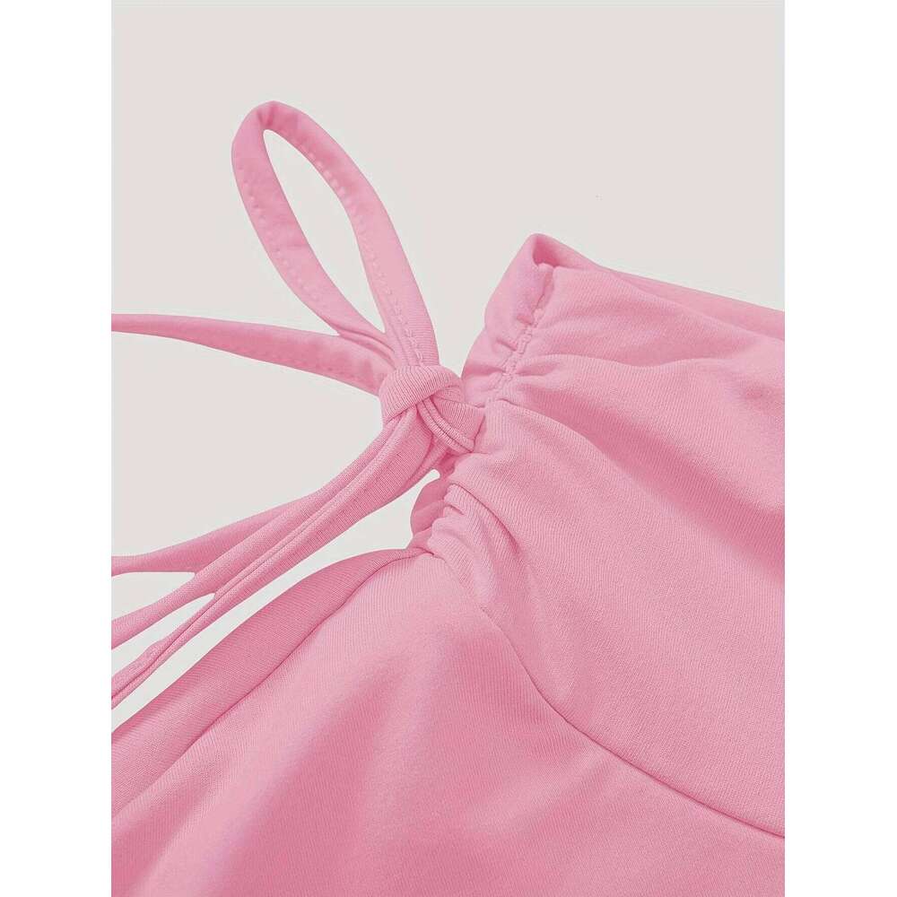 2025 New Solid Color Women Summer Fashion Outdoor Versatile High Slim Fit Elastic Waist Short Skirt Goods In Stock XJ260131