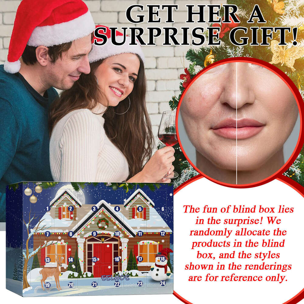 EELHOE Christmas Face Cream Beauty Surprise 24-Grid Countdown Blind Box Hydrating Moisturizing Skincare Products S260131
