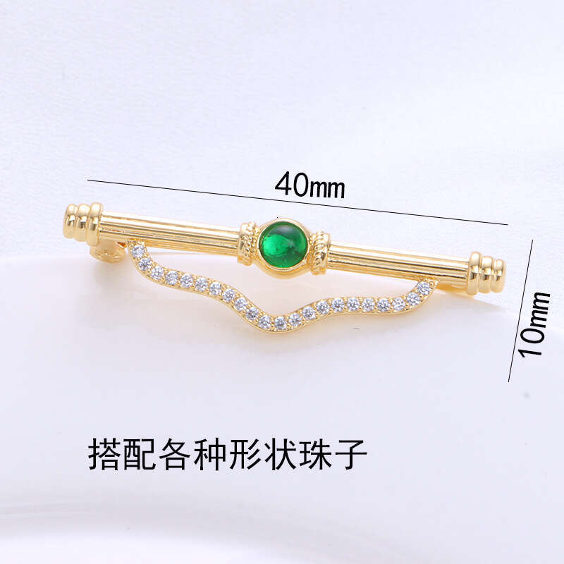 DIY Vintage Palace Carved One-word High-end Versatile Pearl Exquisite Brooch Can Be Hung Pendant