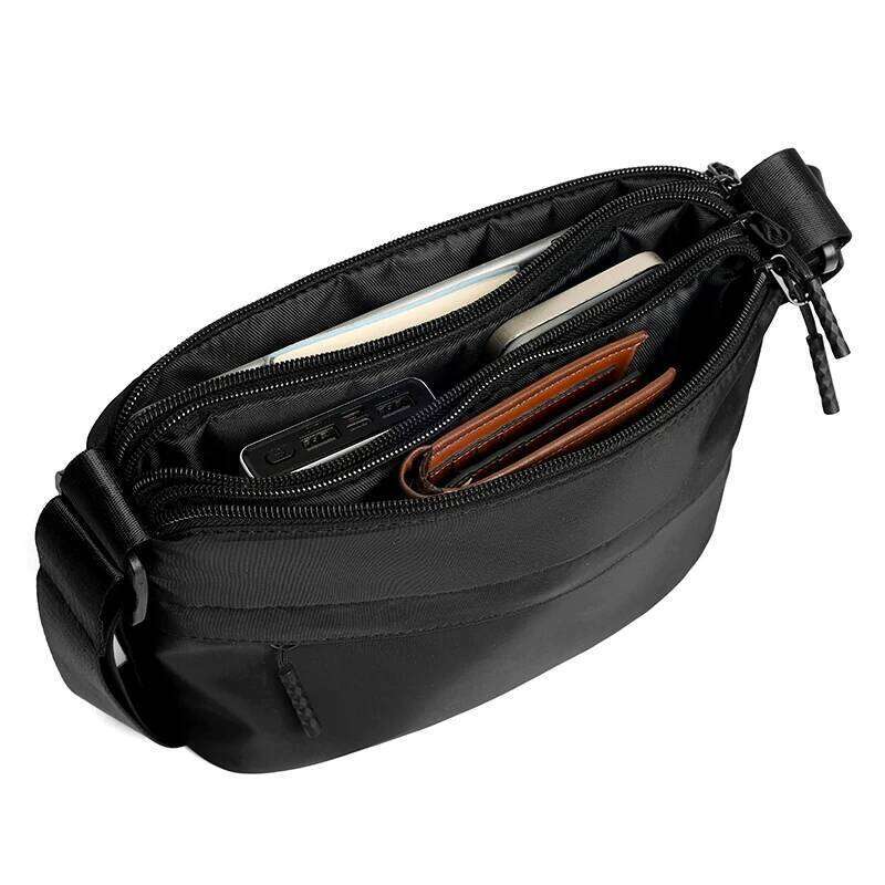 Men's leather cross-body trendy 2025 new nylon student casual shoulder fashionable men's business bag