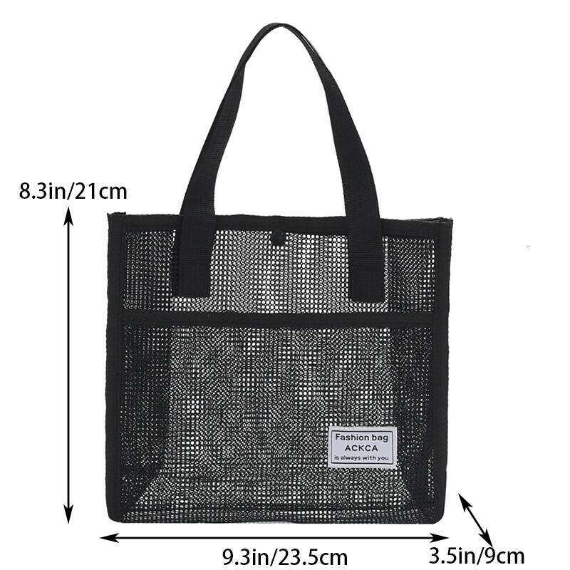 Minimalist Large Capacity Mesh Beach Women's Handle Bag Shopping Travel