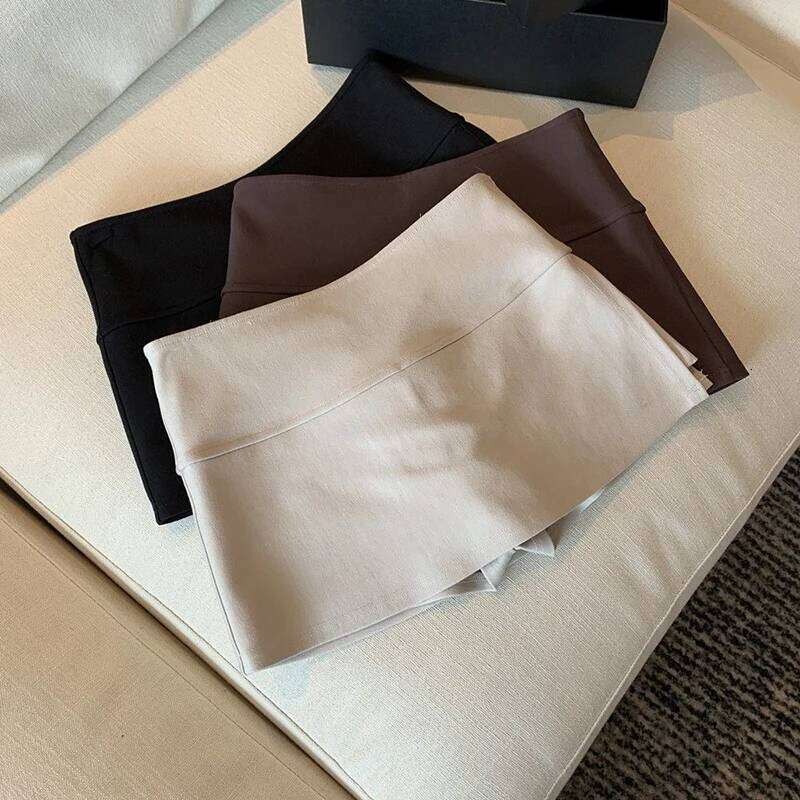 Gidyq Women Sexy Mini Summer Korean Fashion Female Slim Slit Skirts Y2K Casual All Match Student A Line Skirt New XJ260131