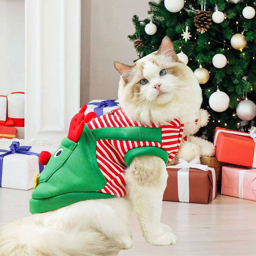 Pet Christmas Costume Holiday Lovely Outfit for Puppy Small Medium Dogs Cats H260129