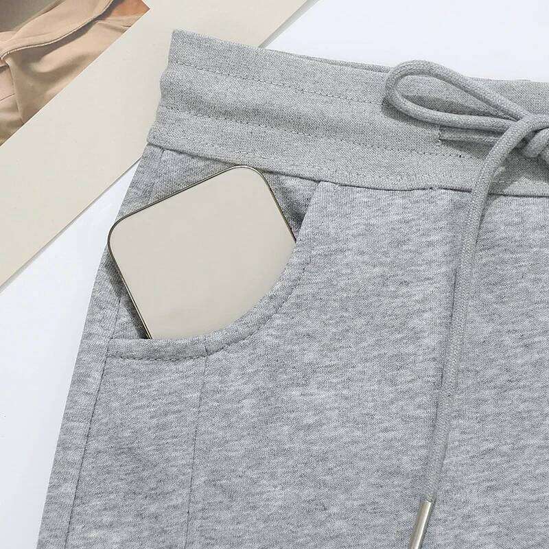 Women High Waist Sports Drawstring Split Pocket Slim Knit A-line Run Shorts Skirts Sexy Solid Simple Mini Bodycon Skirt XJ260131