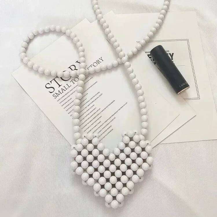 Mini Lipstick Handbags Pearl Women's Bag Crossbody Multicolor Love Shape Work Beads Women Spring and Summer All-match Fashion