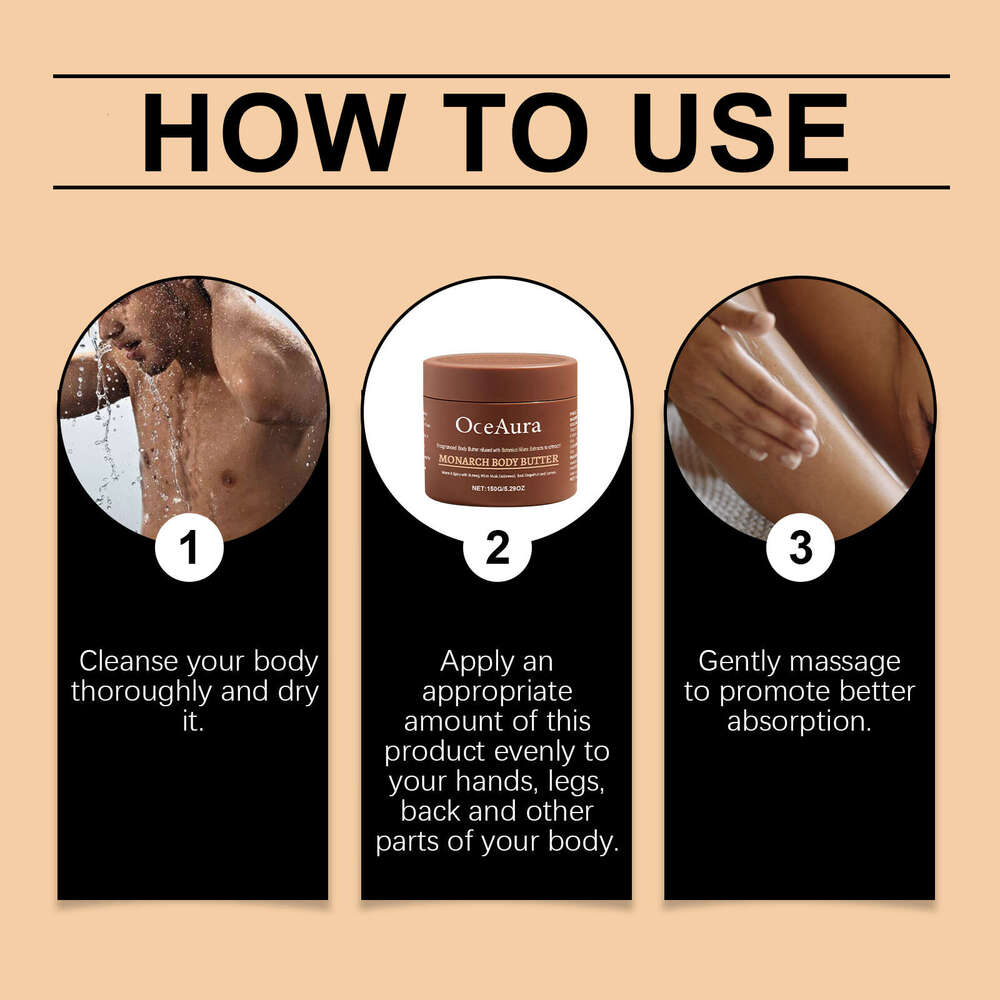 OceAura Men's Cream Daily Body Moisturizing Soft and Delicate Skin External Care S260131