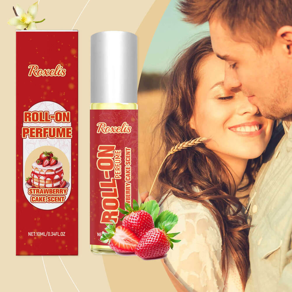 Roxelis Strawberry Cake Roll-On Fresh Natural Long-Lasting Sweet Fragrance Elegant Gentle Date Romantic Perfume S260131