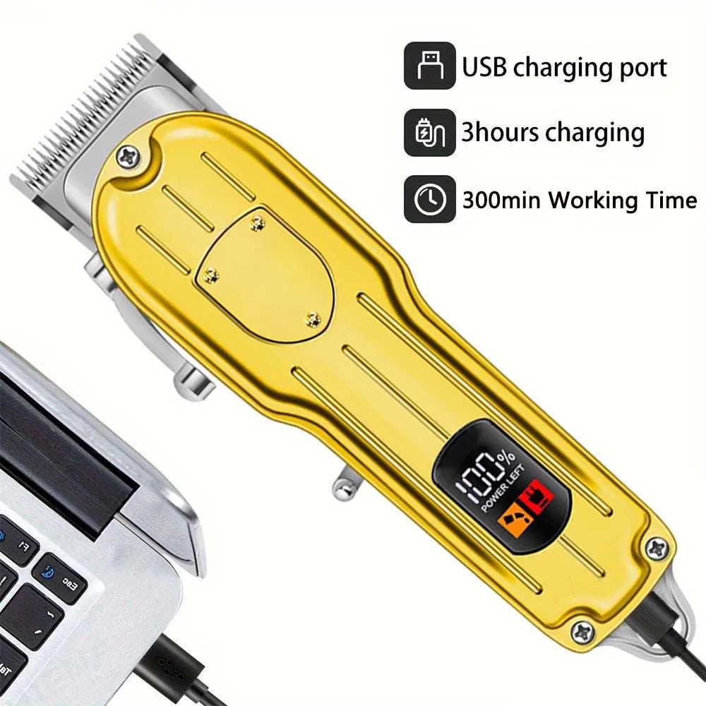 Professional Hair Clippers/Hair Trimmer/Beard Shaver for Men - Cordless Barber Clipper Hair Cutting Kit Haircut Grooming Kit 260129