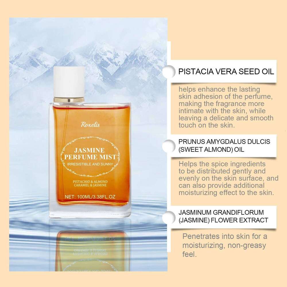 Roxelis Light Women's Perfume Brazilian Style Fresh Jasmine & Wood Floral Scent Long-Lasting Natural Fragrance H260130