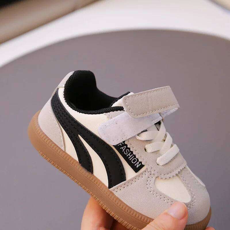 Children's Sneakers 1-8 Years Old Beige Lightweight Boys Girls Casual Four Seasons Black Soft Non-slip Kids Single Shoes Y260128