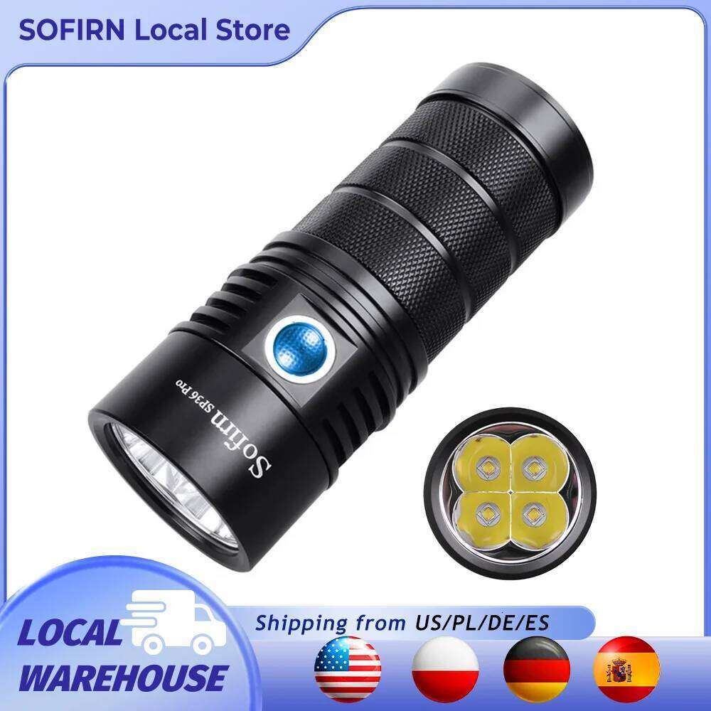 Sofirn SP36 Pro 8000lm Powerful LED Flashlight 4*SST40 USB C Rechargeable 18650 Torch H260131