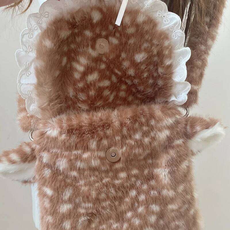 Korean Fashion Faux Fur Messenger Bags For Women Luxury Designer Handbag And Purses 2025 New In Leopard Print Bow Plush Shoulder XJ260131