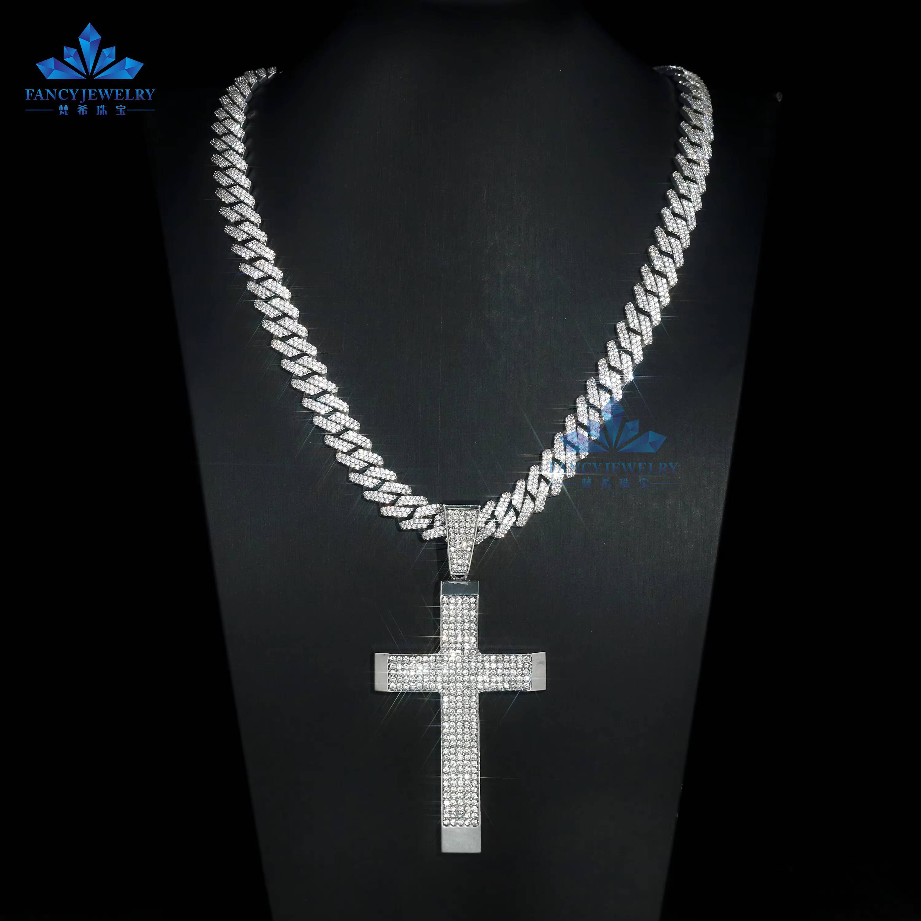 2026 Unique Unisex High Quality 925 Silver Gold Plated Cross Pendant Trendy Fine Pendants Charms for Men Women Moissanite Gift
