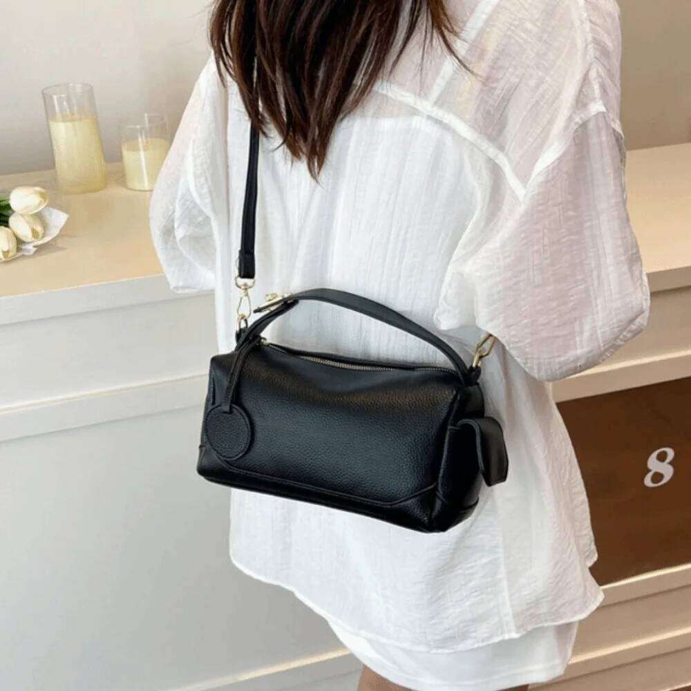 Vintage Single Shoulder Light Luxury PU Leather Tote Pillow Bag Adjustable Strap Large Capacity Shopping Bags XJ260131