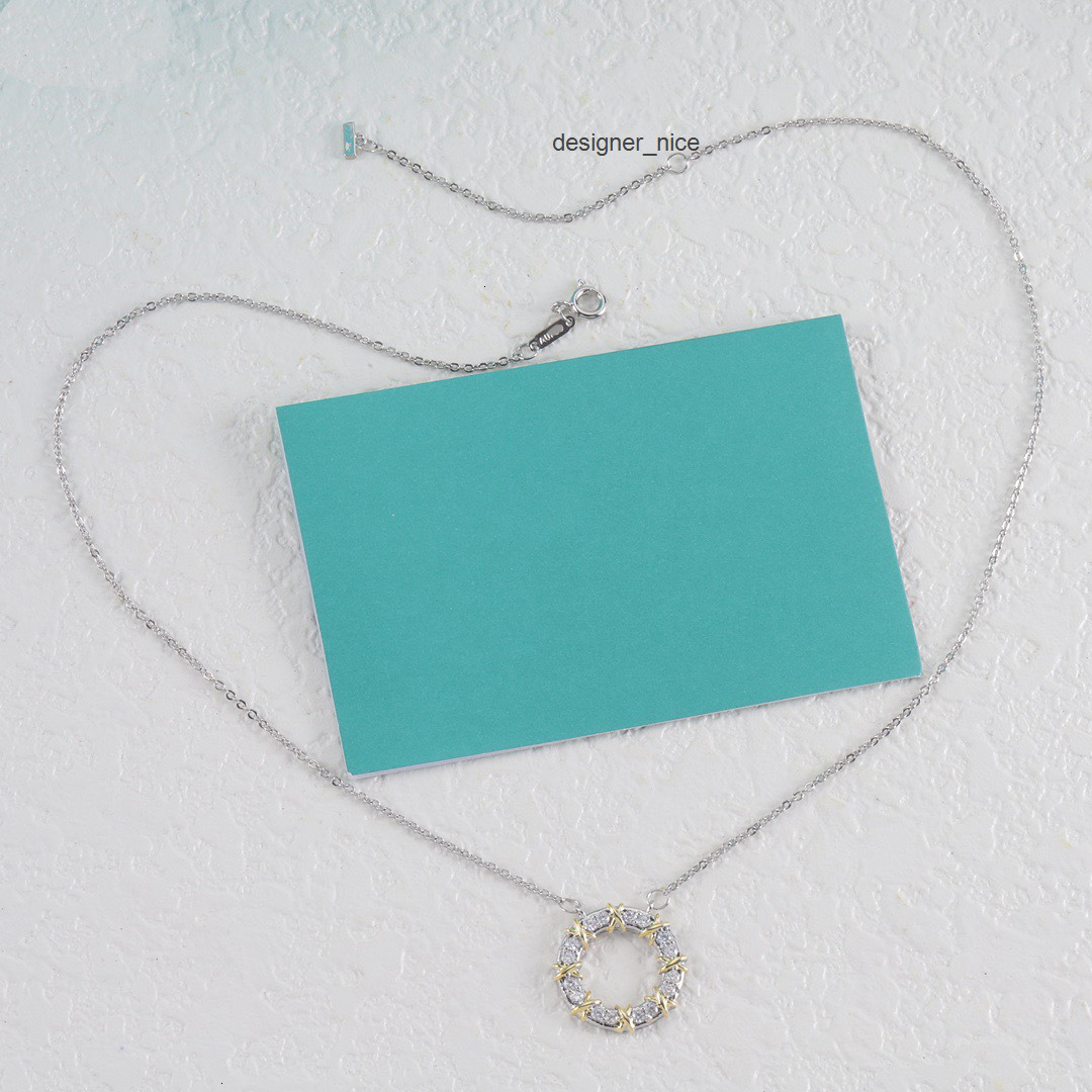 tiffamy and co designer heart jewlery family necklace new round pendant simple rhinestone collarbone chain fashionable high version tiffanies and tiffanyx co PQ23