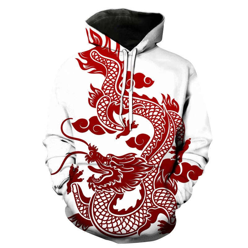 New Autumn And Winter 3D Digital Printed Chinese Auspicious Culture Logo Hoodie Men's Loose Comfortable Casual Luanyun Luanyun