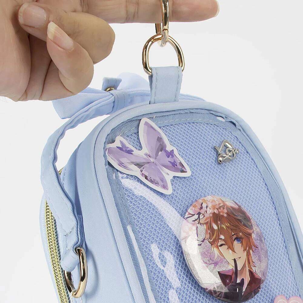 Cute Bow Ita with Removable Insert Plate Double Transparent Windows Messenger Woman Small Shoulder Crossbody Bag 2026