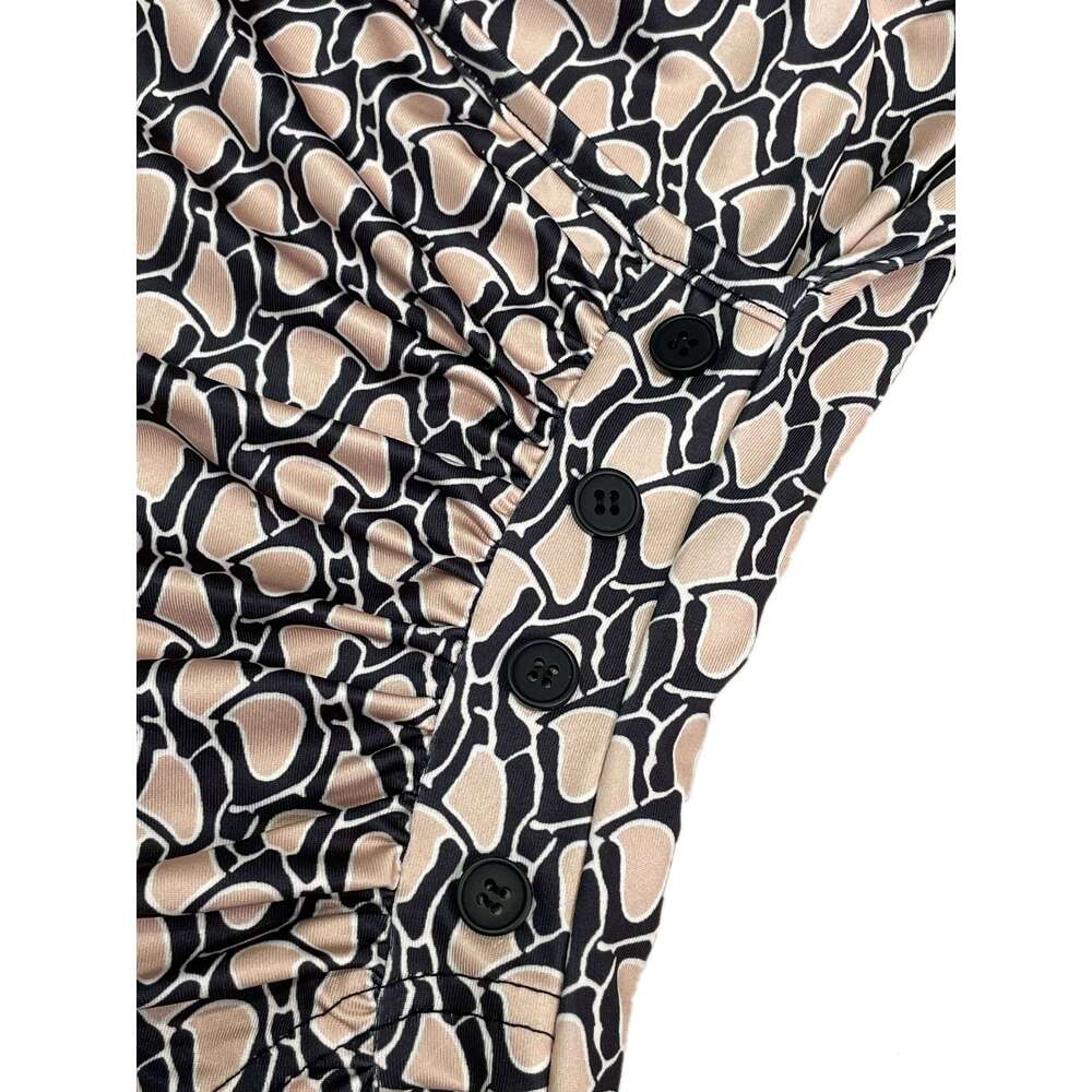 Womens V Neck Sleeveless Bodycon Floral Print High Waist Ruffled Summer Dress Lightweight Sexy Vacation Outfit XJ260131